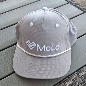 Molo Taupe Cap with White Logo and Rope Detail